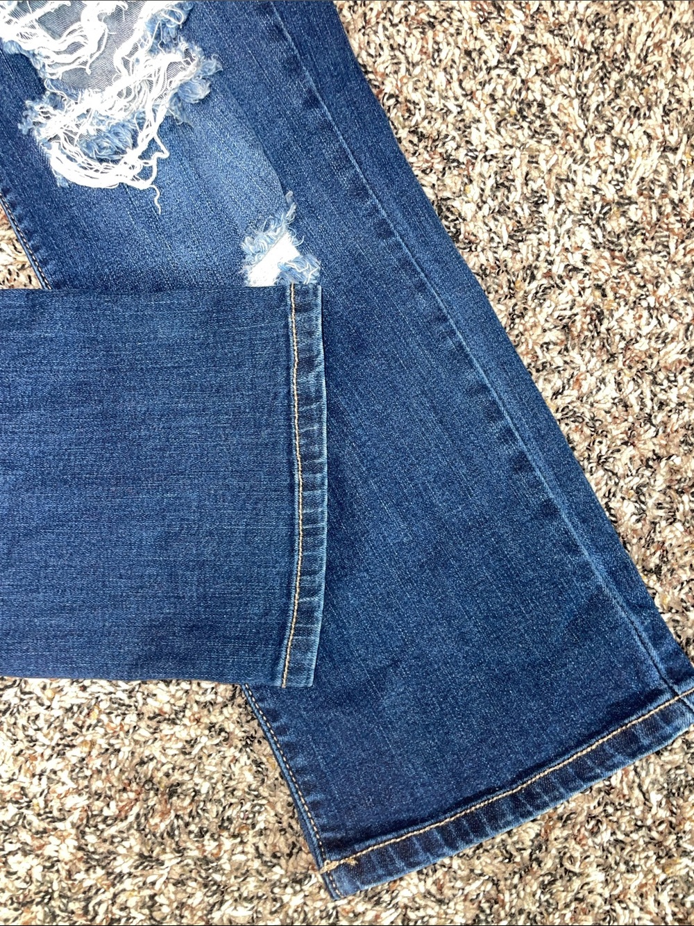 KanCan Dark Blue Distressed Straight Leg Ankle Boyfriend Jeans Size 13/30 GUC - Picture 3 of 6